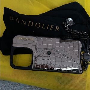 Bandolier Crocodile Pattern Phone Case with Chain